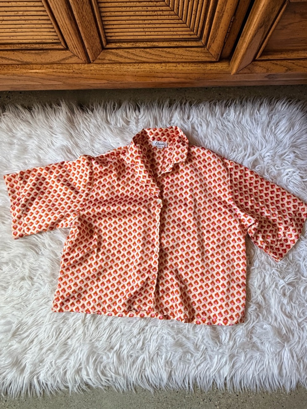 Etam orange and pink printed pajama set S - Picture 3 of 6